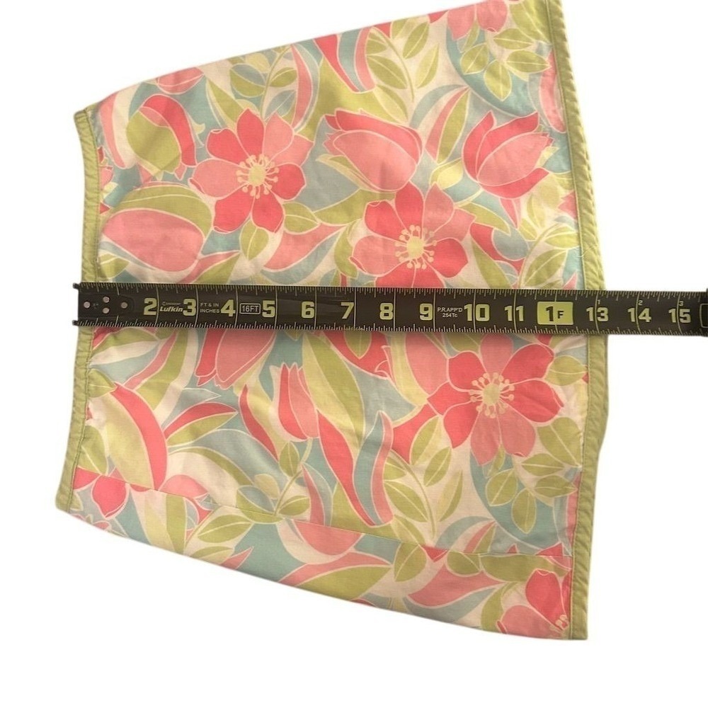 Gymboree Reversible Wrap Skirt Girls 6 Pink Green Floral Flamingo 2007 Cotton - Picture 3 of 7